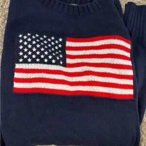 Navy Blue American Flag Sweater